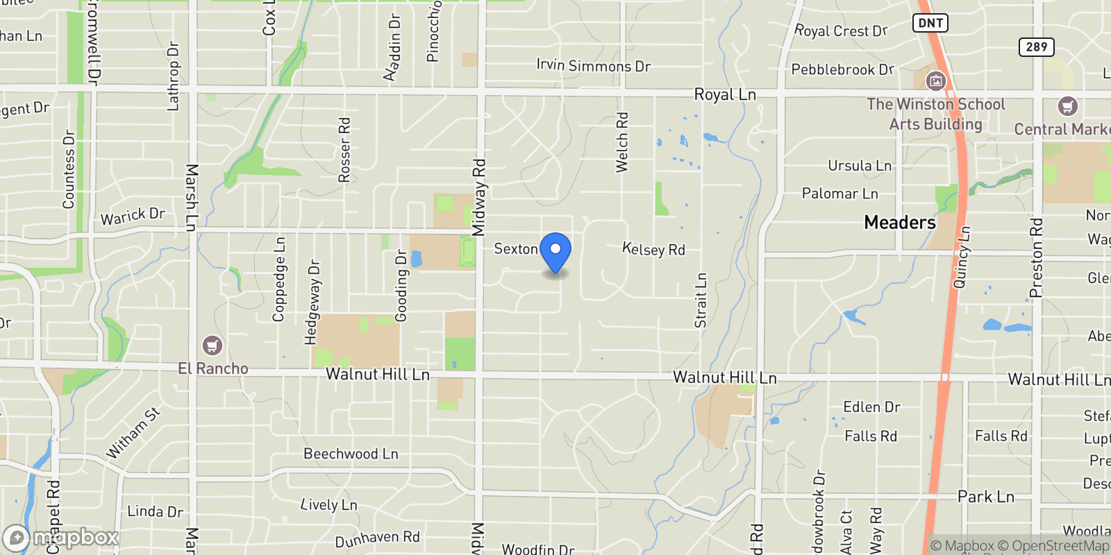 Map showing 4557 Ridge Road, Dallas, TX, 75229, USA, Dallas, Texas, United States.