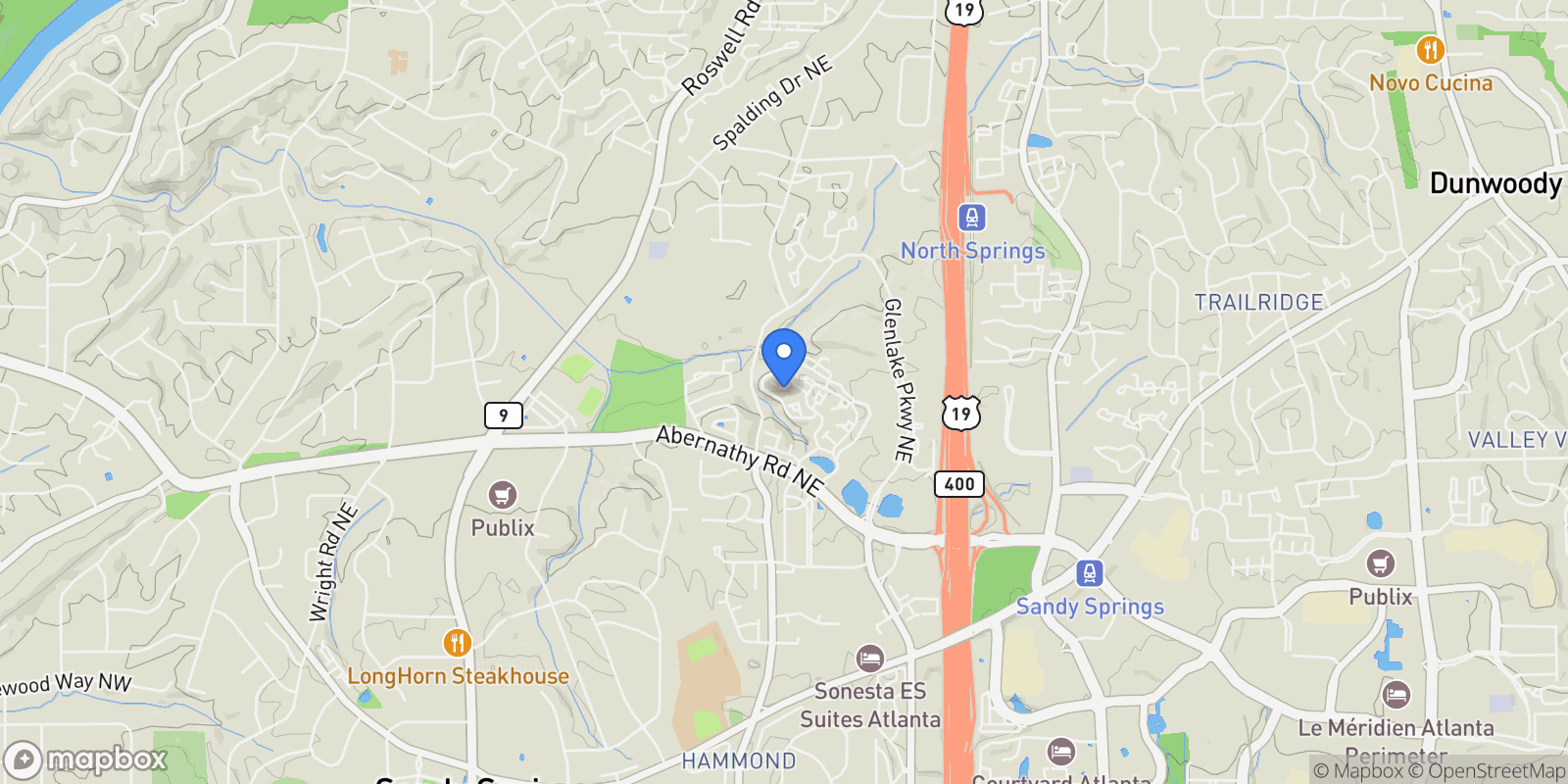 Map showing 6701 Prelude Drive, Atlanta, Georgia, United States.