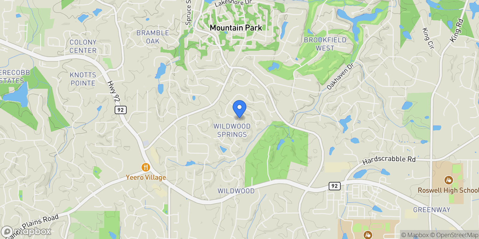 Map showing 715 Winterwind Way, Roswell, Georgia, United States.