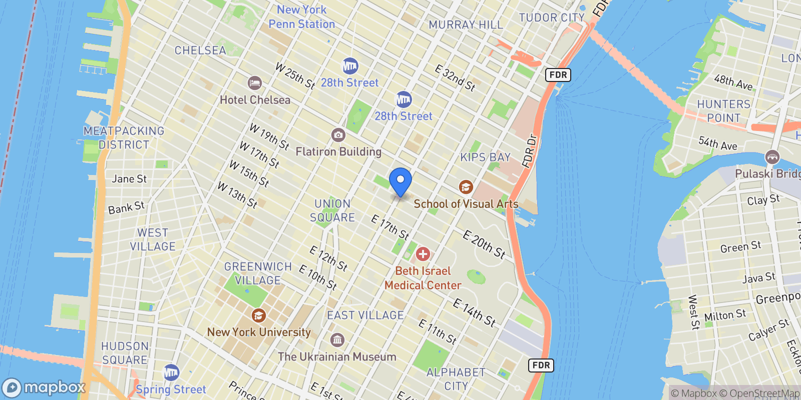 Map showing 200E20th, 200 E 20TH ST, New York, New York, United States.