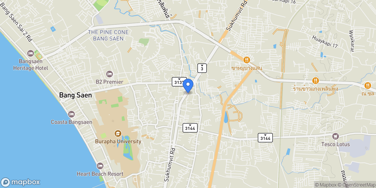 Map showing 93 Soi Sukhumvit 24, Sukhumvit Road, Khong Tan, Khlong Toei, Bangkok, Saen Suk, Chon Buri, Thailand.