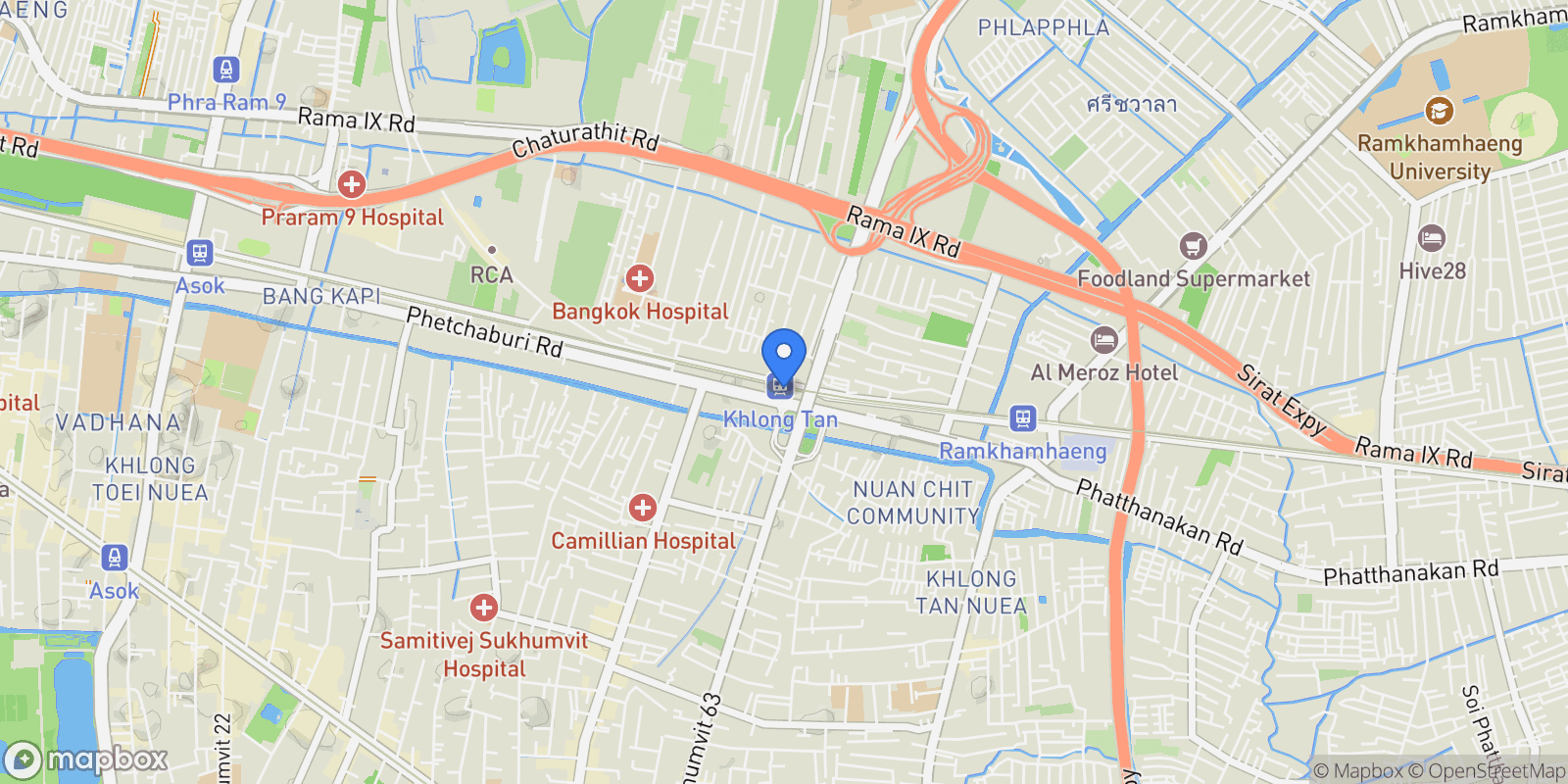 Map showing Soi Sukjai, Khong Tan, Khlong Toei, Bangkok, Bangkok, Krung Thep Maha Nakhon, Thailand.