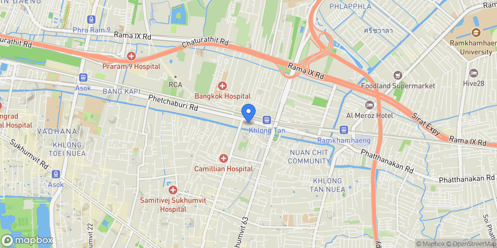 Map showing 2898 New Petchaburi Rd, Bang Kapi, Huai Khwang, Bangkok, Bangkok, Krung Thep Maha Nakhon, Thailand.