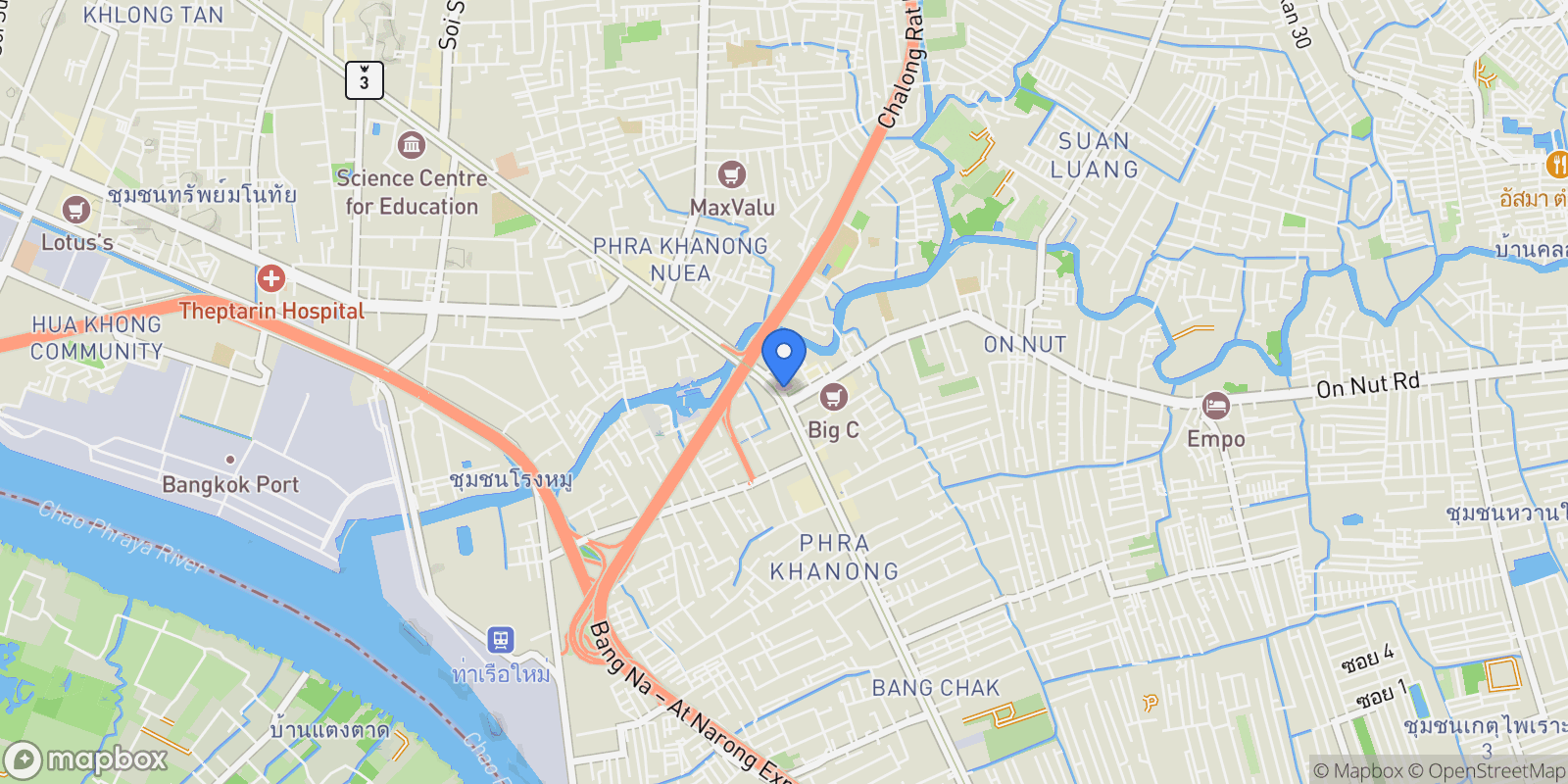 Map showing 13 Sukhumvit Road, Khlongtoei Nua, Watthana, Bangkok, Phra Khanong Nuea, Bangkok, Thailand.