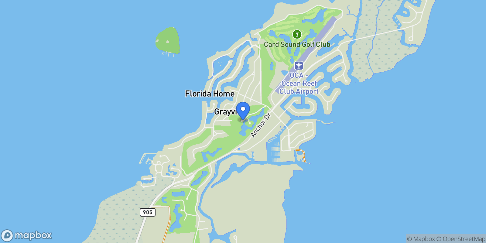 Map showing 36 Lakeside Lane #A, Key Largo, FL 33037, Key Largo, Florida, United States.