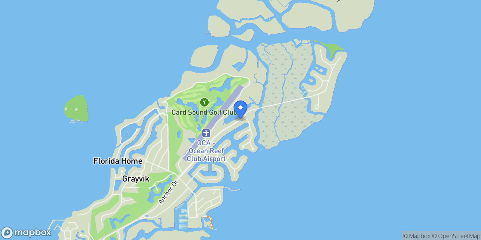 Map showing 76 Anchor Drive #B, Key Largo, FL 33037, Key Largo, Florida, United States.