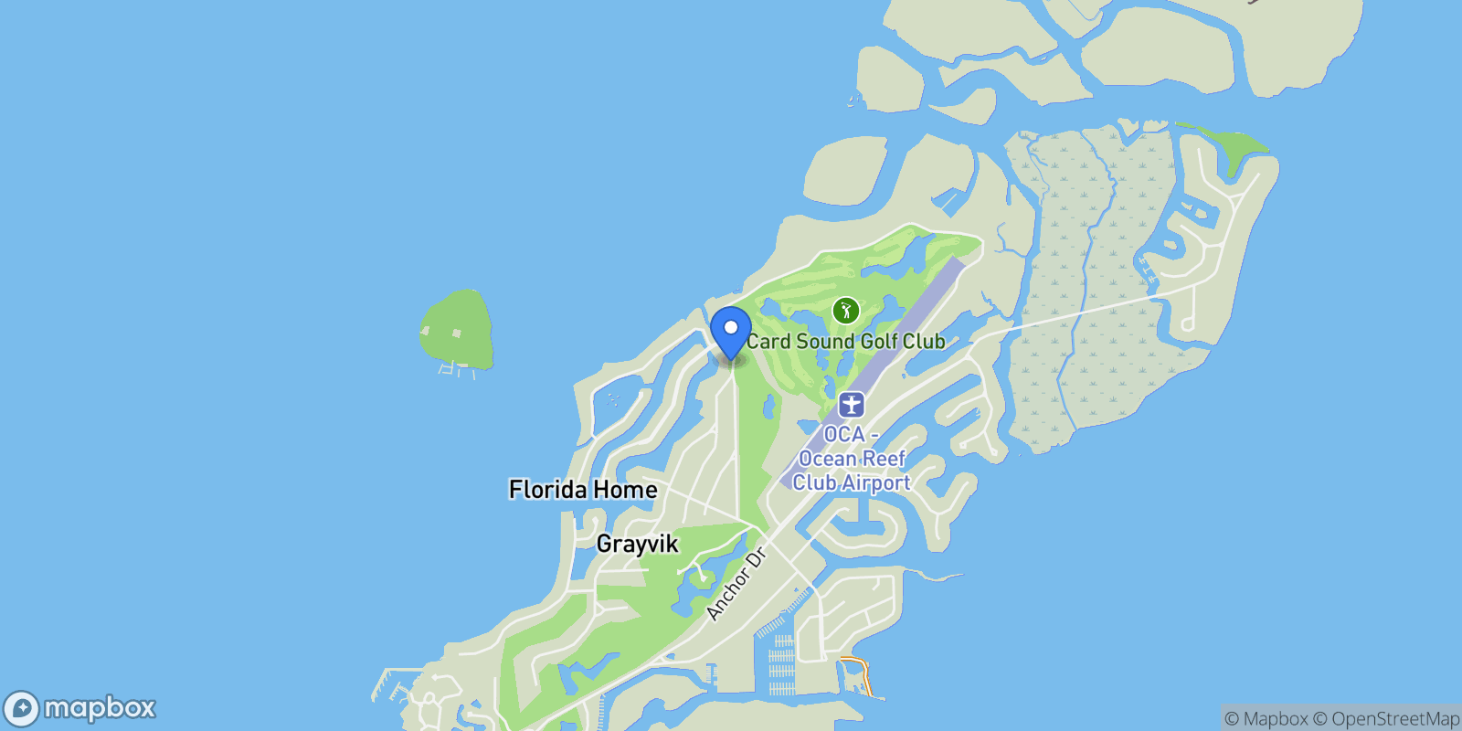 Map showing 30 Country Club Road, Key Largo, FL 33037, Key Largo, Florida, United States.