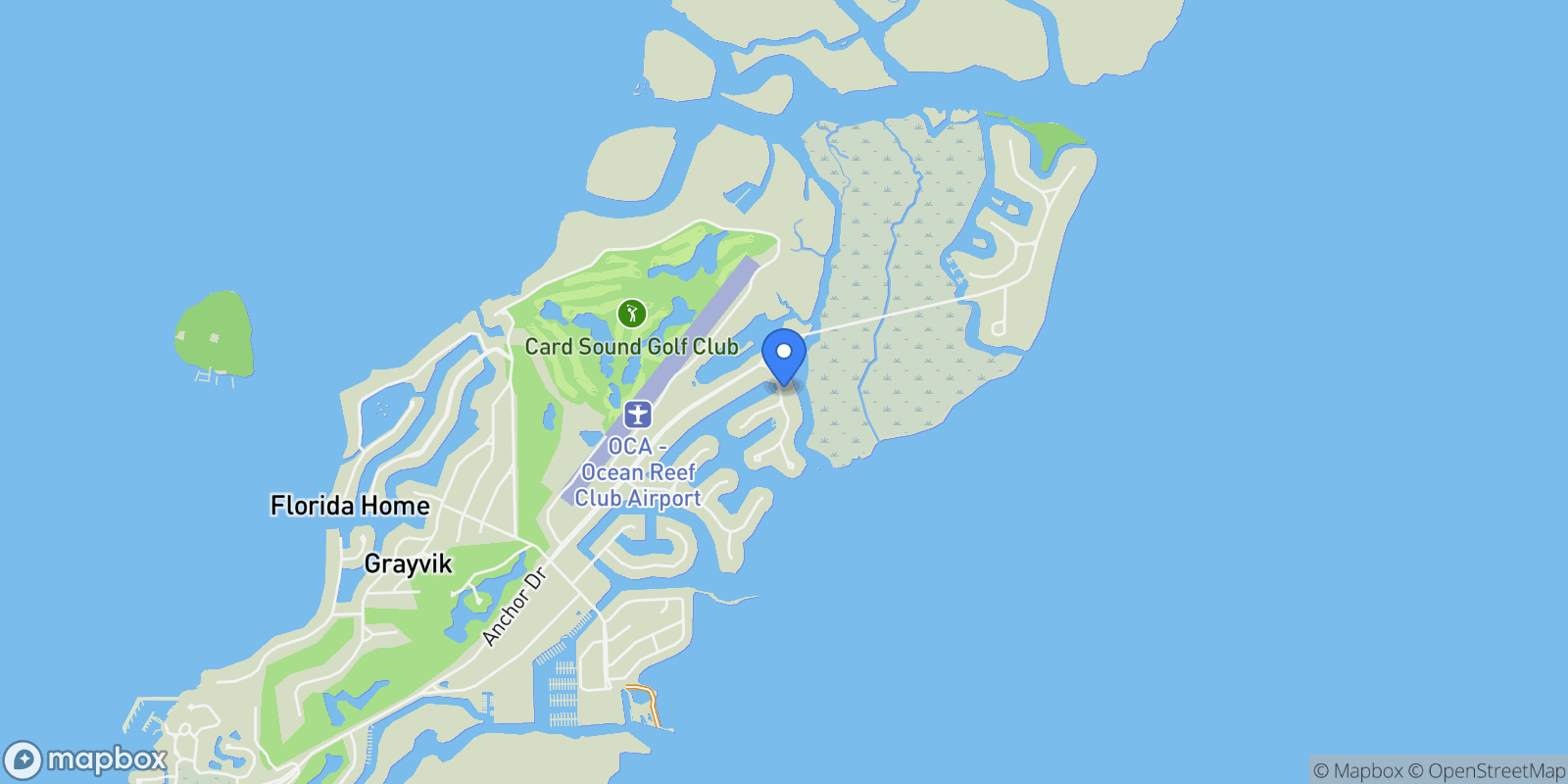 Map showing 68 Pumpkin Cay Road, Key Largo, FL 33037, Key Largo, Florida, United States.