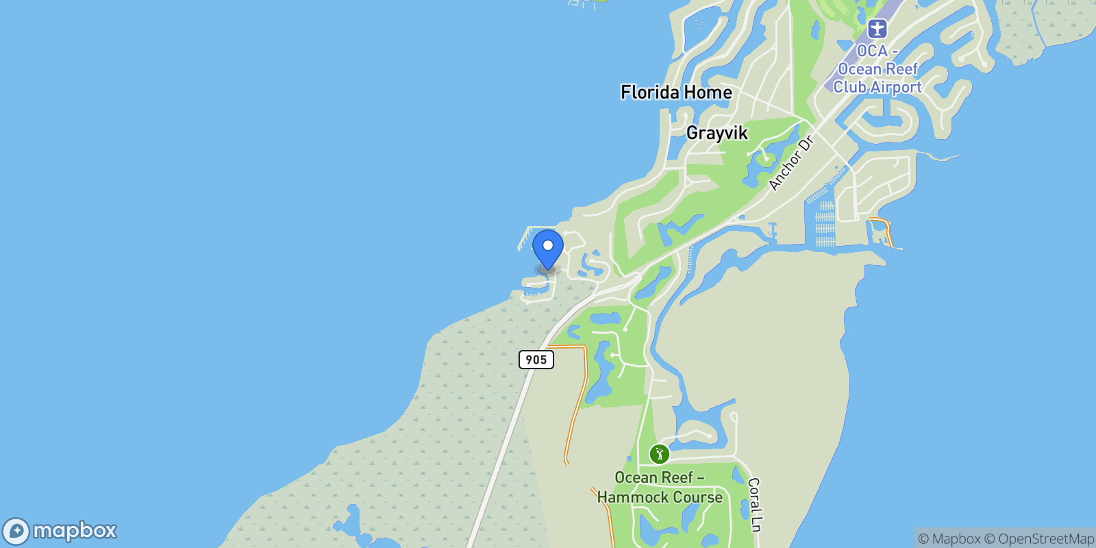 Map showing 19 Marina Drive #A, Key Largo, FL 33037, Key Largo, Florida, United States.
