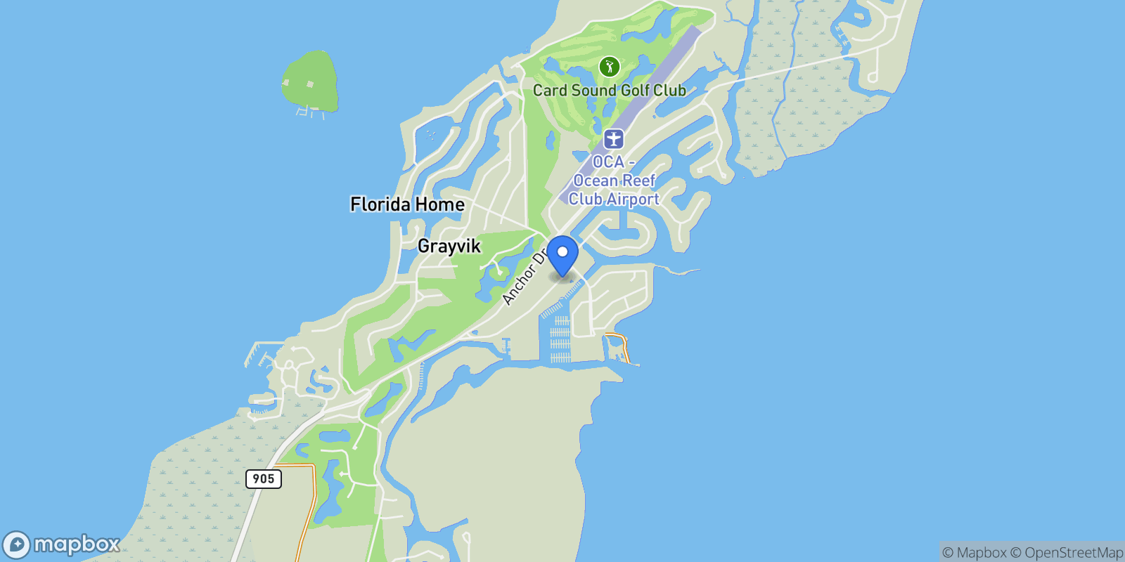 Map showing 2 Marina Drive #A, Key Largo, FL 33037, Key Largo, Florida, United States.
