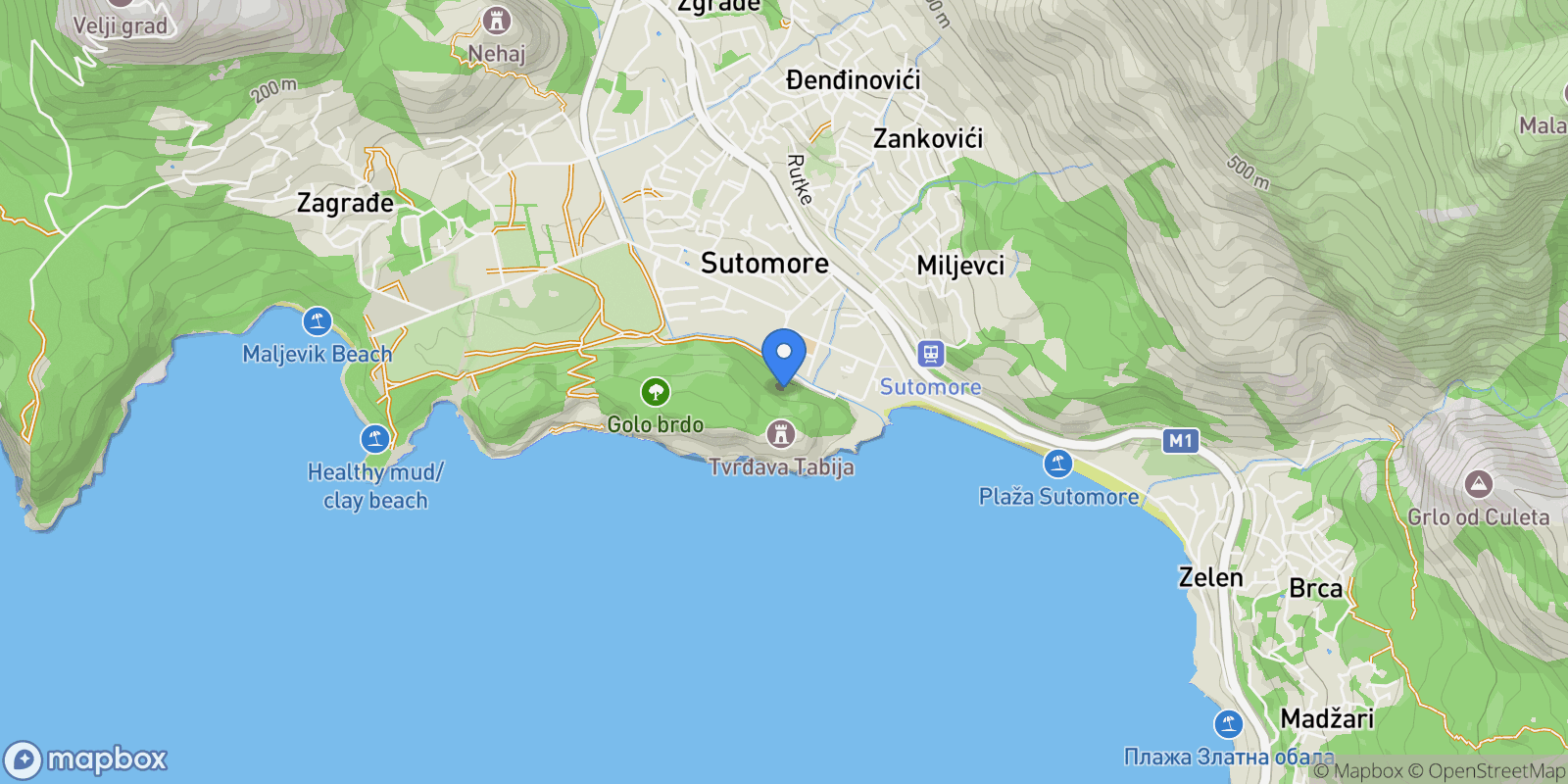 Map showing Bar, Sutomore, Bar Municipality, Montenegro.