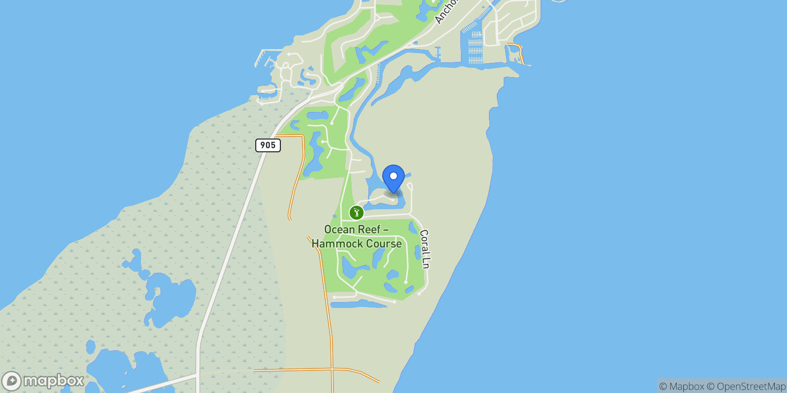 Map showing 22 Harbor Island Drive, Key Largo, FL 33037, Key Largo, Florida, United States.