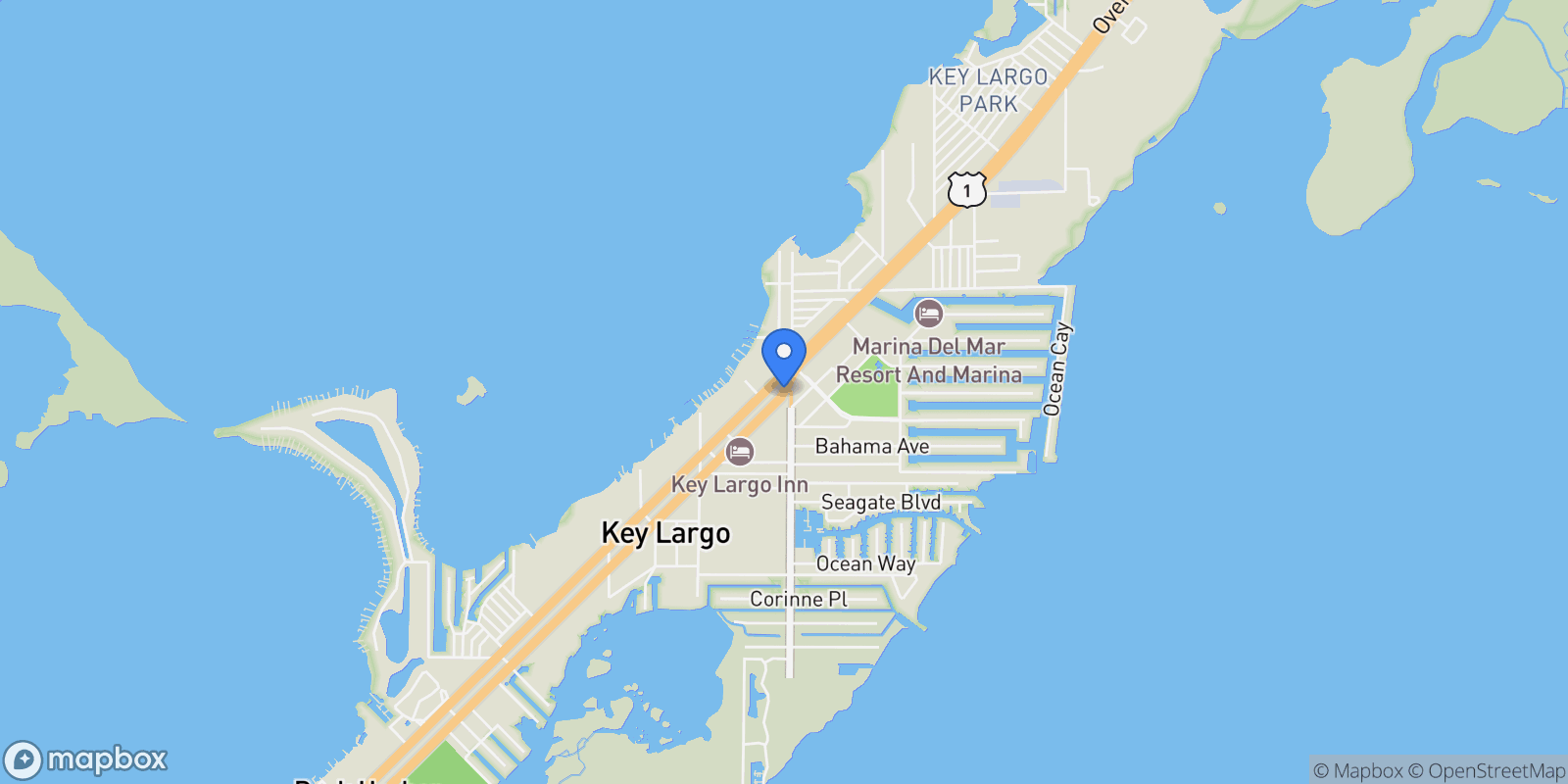 Map showing Key Largo, FL 33037, Key Largo, Florida, United States.