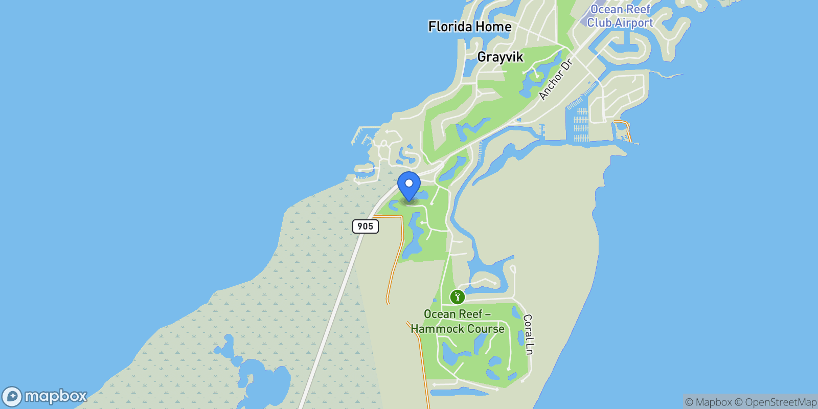 Map showing 17 Caloosa Road, Key Largo, FL 33037, Key Largo, Florida, United States.
