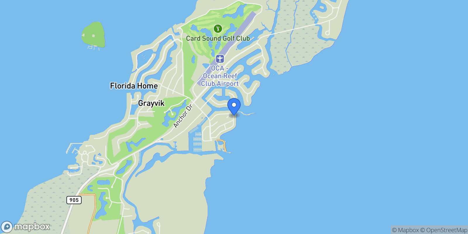 Map showing 115 Andros Road, Key Largo, FL 33037, Key Largo, Florida, United States.