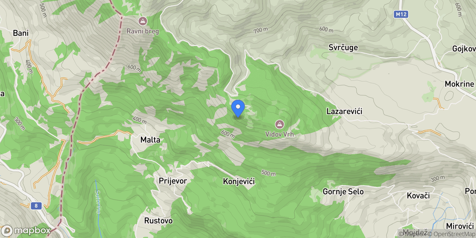 Map showing Herceg-Novi, Sutorina, Herceg Novi Municipality, Montenegro.