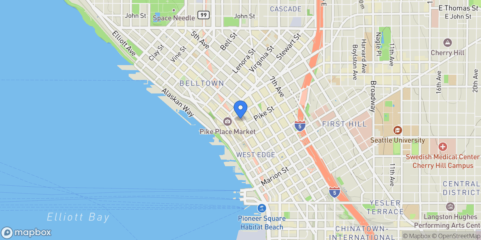Map showing 1521 2nd Ave Unit #2804 , Seattle, WA 98101, Seattle, Washington, United States.