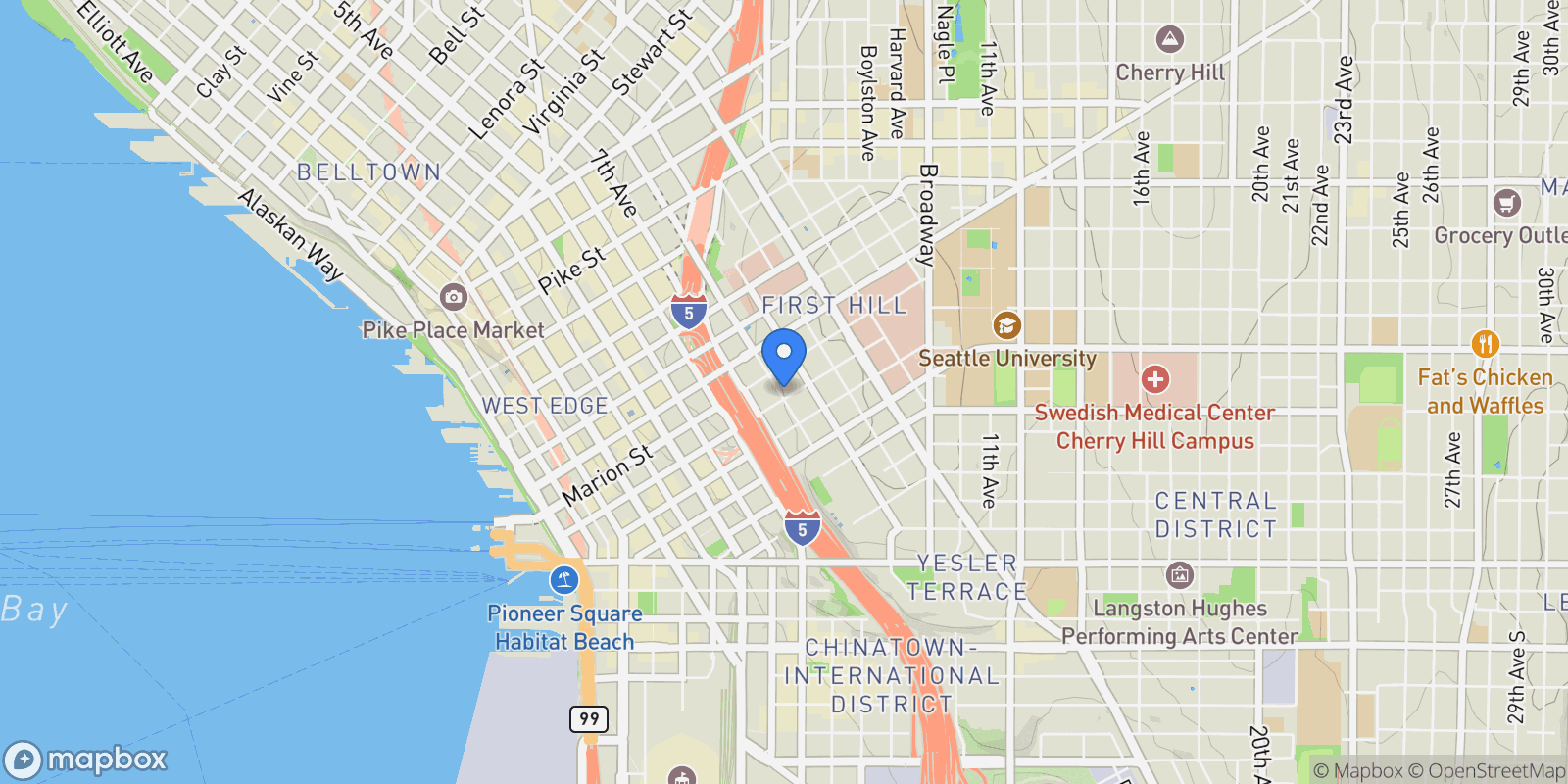 Map showing 800 Columbia Street Unit #303 , Seattle, WA 98104, Seattle, Washington, United States.