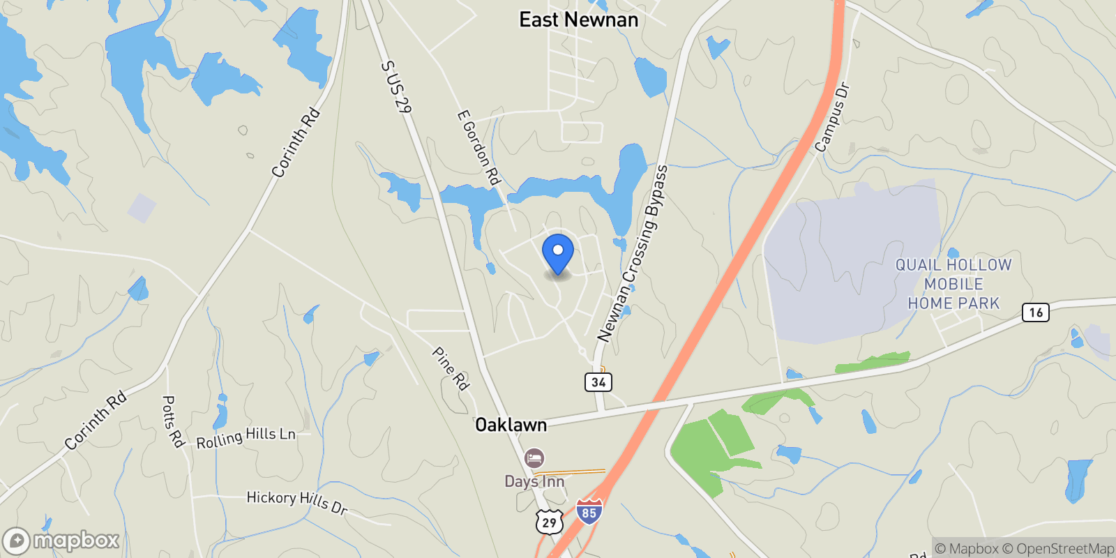 Map showing 55 Milestone TRCE, Newnan, Georgia, United States.