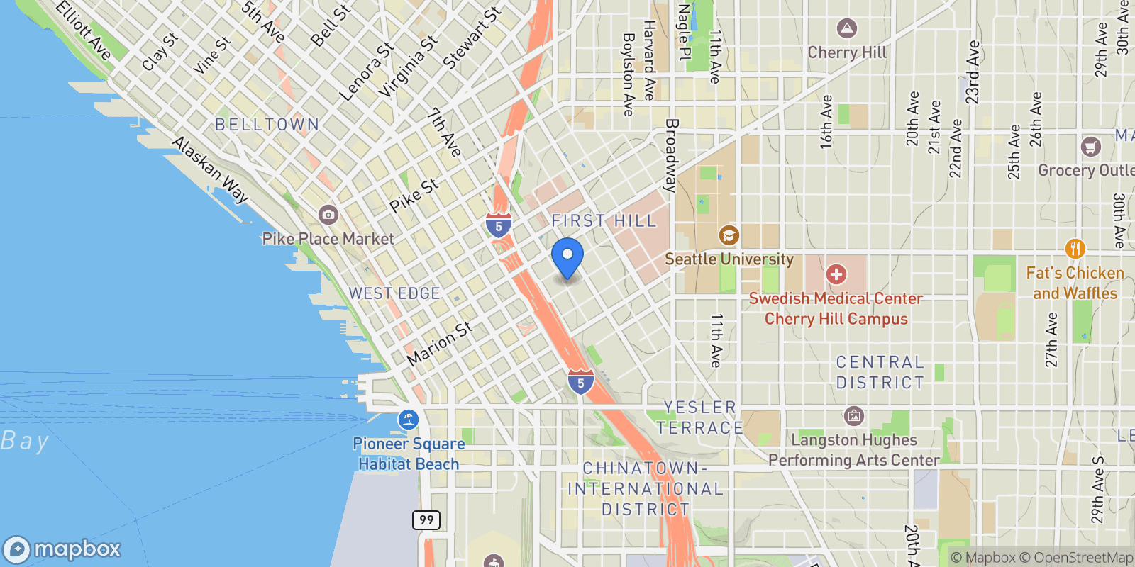 Map showing 800 Columbia Street Unit #301 , Seattle, WA 98104, Seattle, Washington, United States.