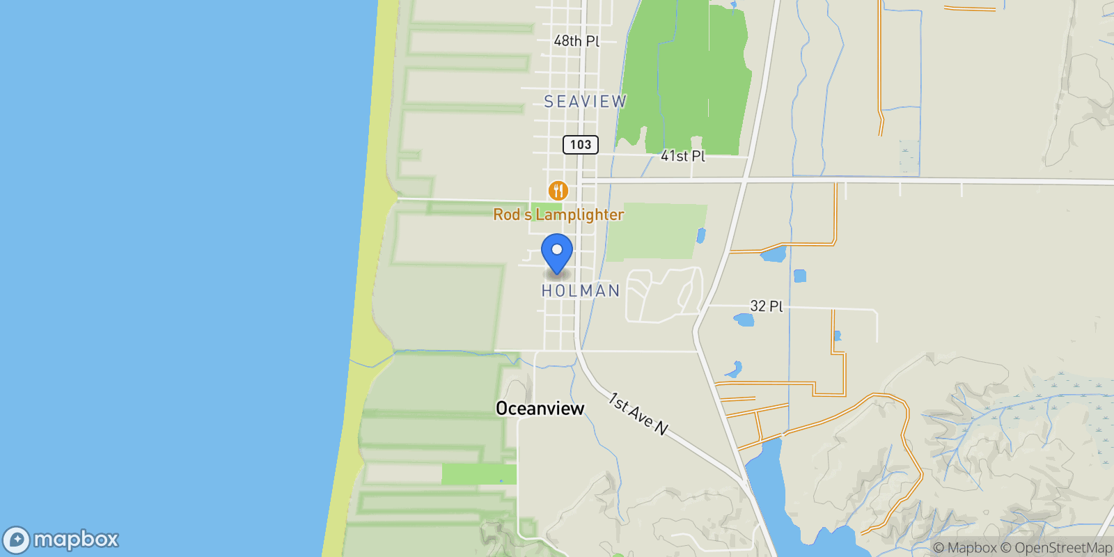 Map showing 1115 34th St , Seaview, WA 98644, Seaview, Washington, United States.