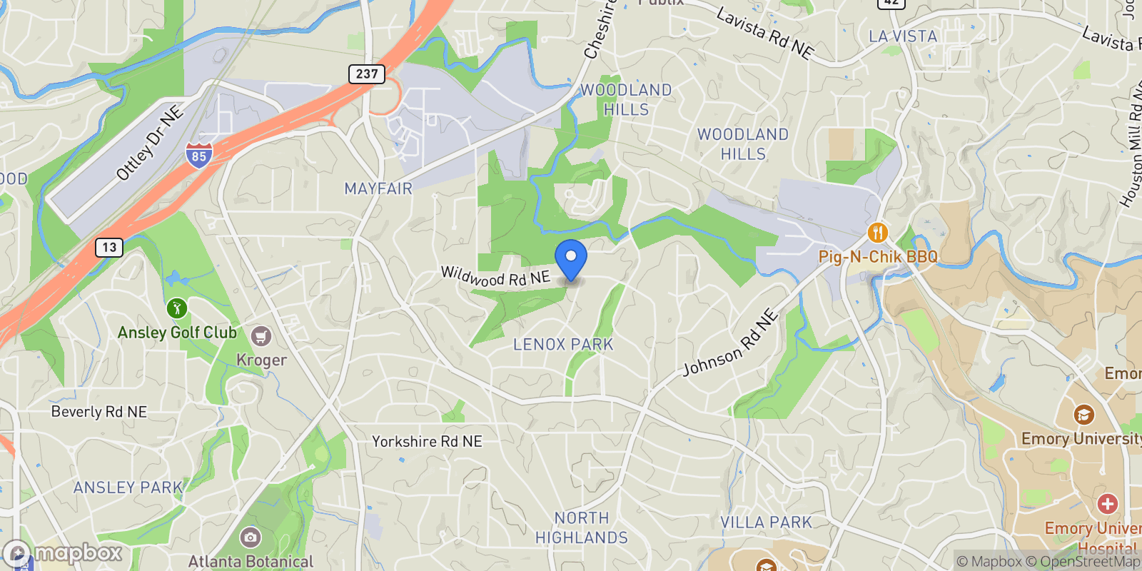 Map showing 1770 Merton RD NE, Atlanta, Georgia, United States.