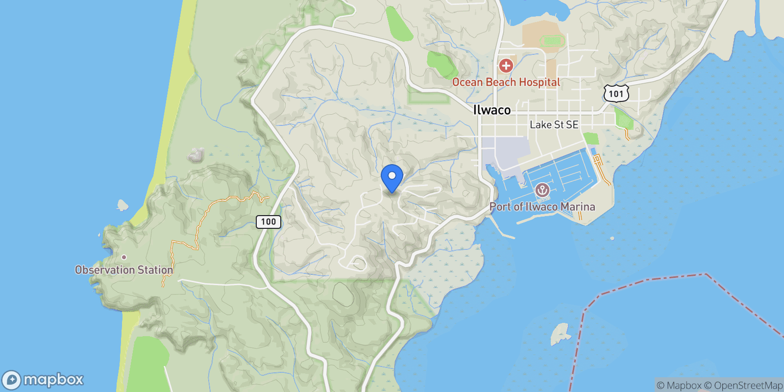 Map showing 2144 Reservoir Rd SW , Ilwaco, WA 98624, Ilwaco, Washington, United States.