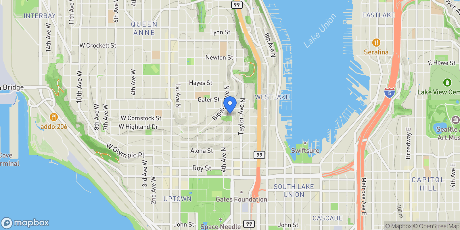 Map showing 1231 5th Ave N Unit #204 , Seattle, WA 98109, Seattle, Washington, United States.