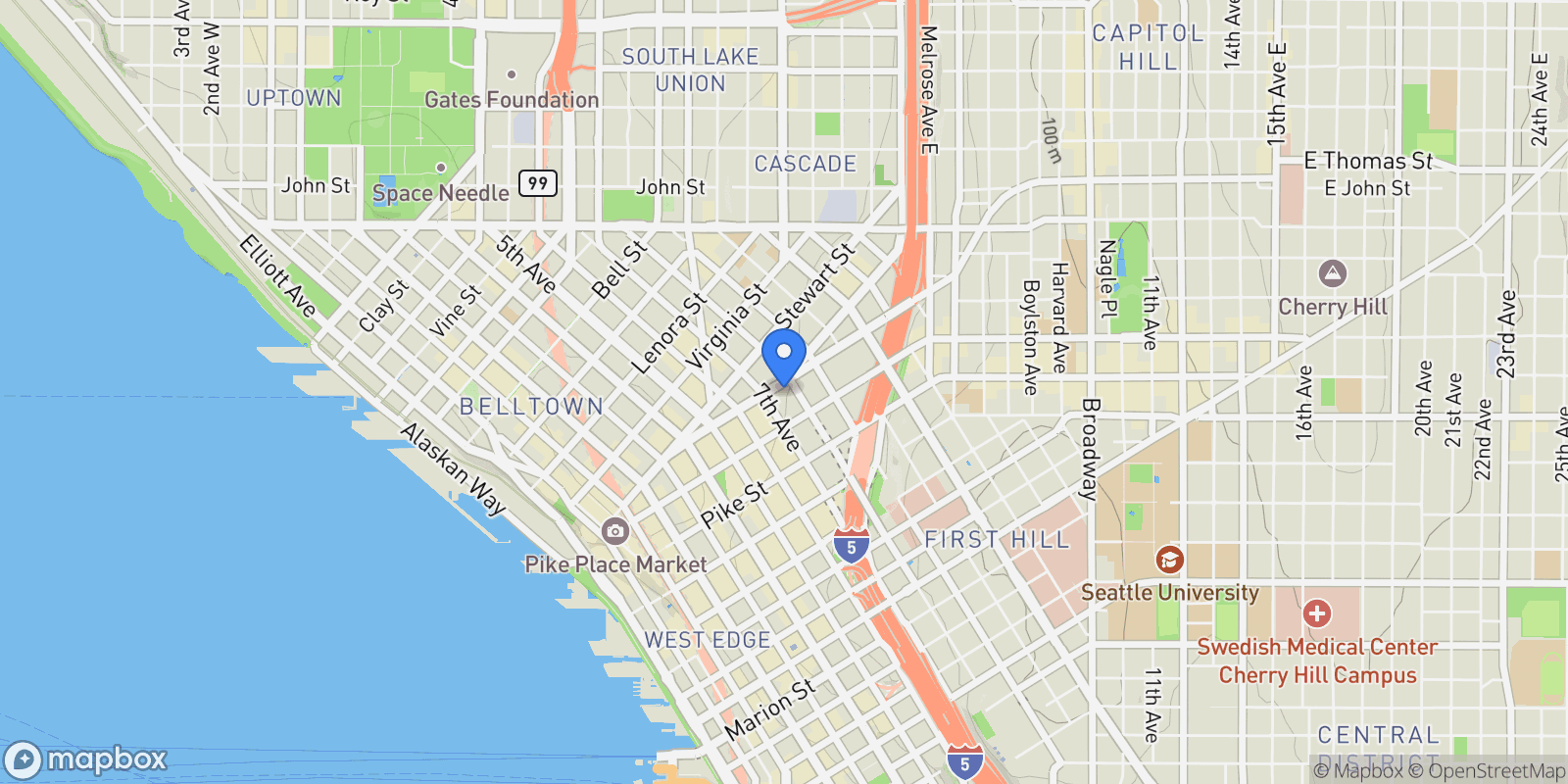 Map showing 737 Olive Wy Unit #2704 , Seattle, WA 98101, Seattle, Washington, United States.