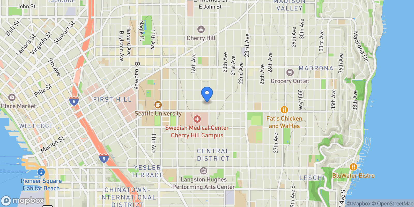 Map showing 725 18th Ave Unit #C , Seattle, WA 98122, Seattle, Washington, United States.