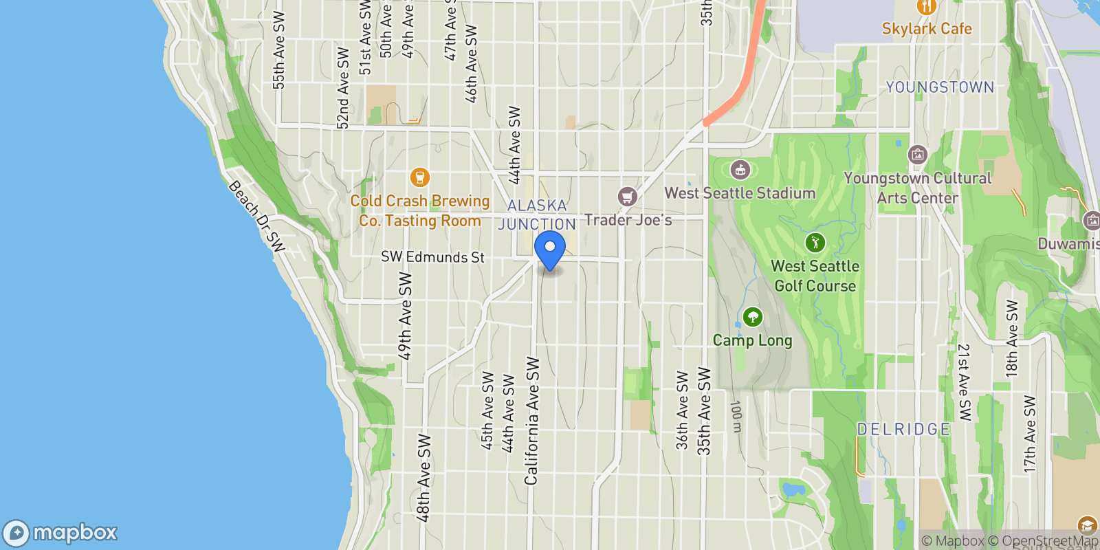 Map showing 4823 42nd Ave SW Unit #B , Seattle, WA 98116, Seattle, Washington, United States.
