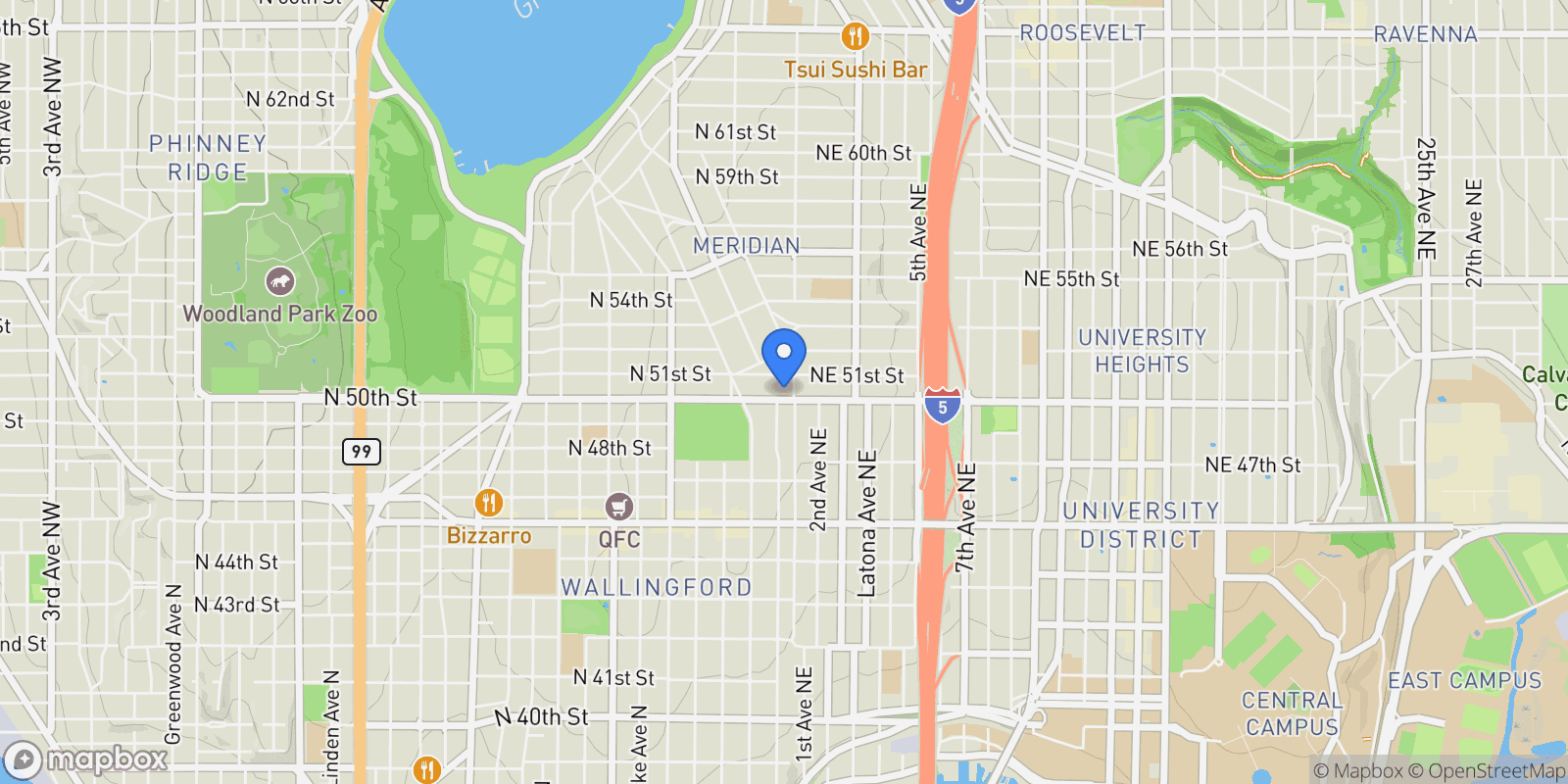 Map showing 2502 N 50th St Unit #101 , Seattle, WA 98103, Seattle, Washington, United States.
