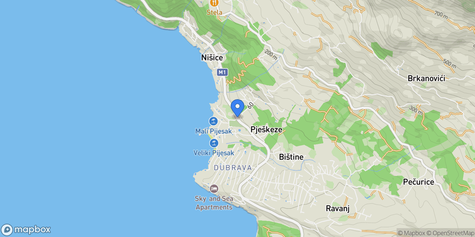 Map showing Bar, Dobra Voda, Bar Municipality, Montenegro.