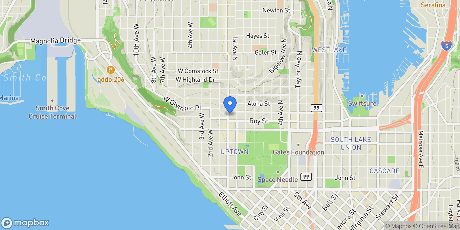 Map showing 720 Queen Anne Ave N Unit #406 , Seattle, WA 98109, Seattle, Washington, United States.