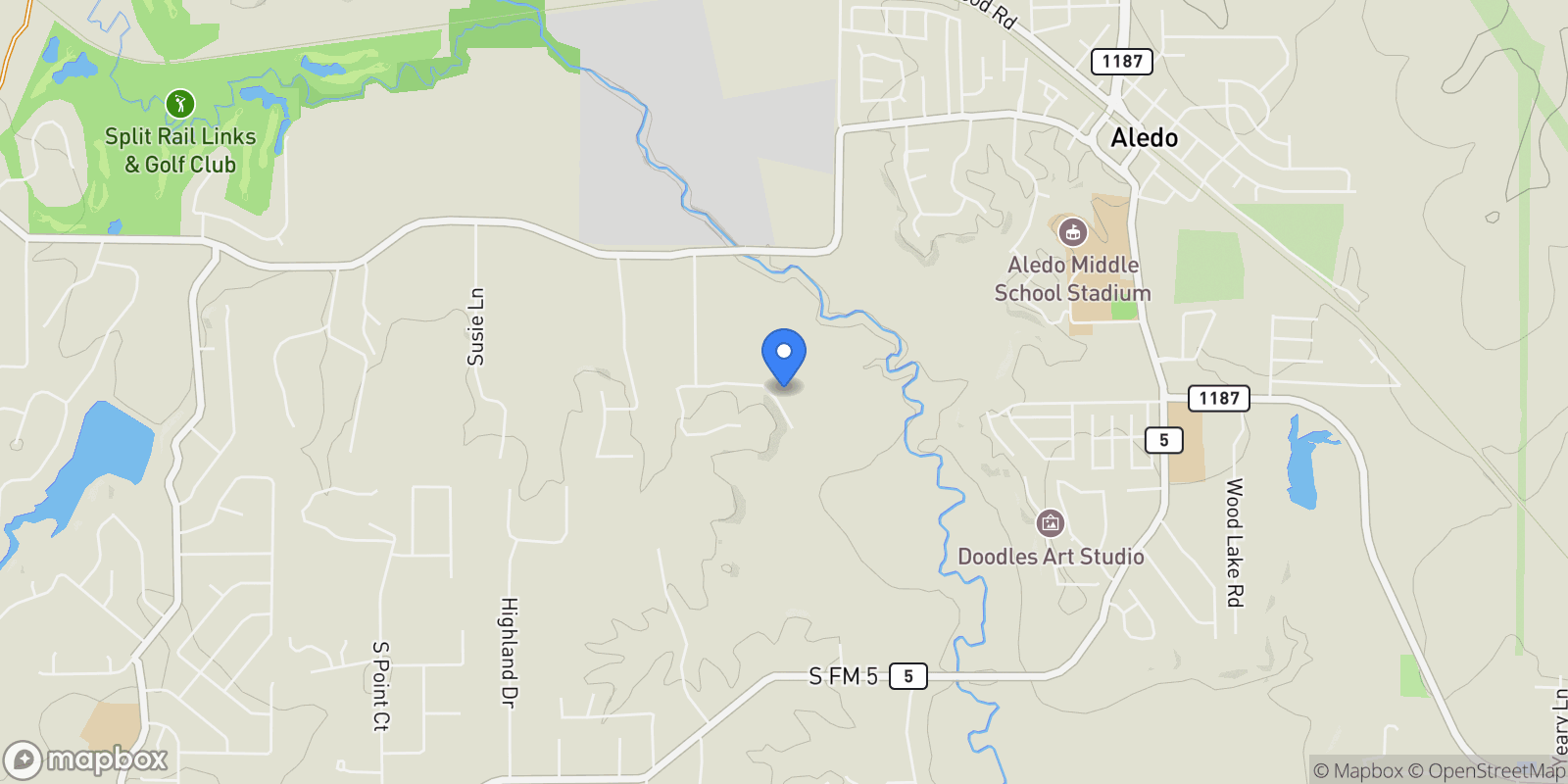 Map showing 173 Trinity Bluffs Road, Aledo, Texas, United States.
