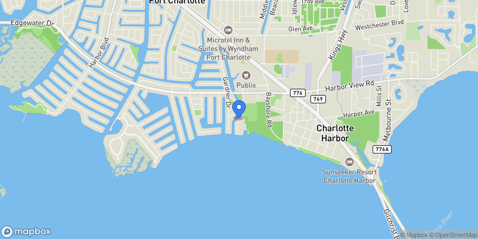 Map showing 4409 Crews Court, Port Charlotte, FL 33952, Port Charlotte, Florida, United States.