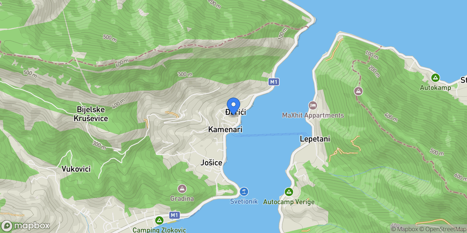 Map showing Herceg-Novi, Opatovo, Herceg Novi Municipality, Montenegro.