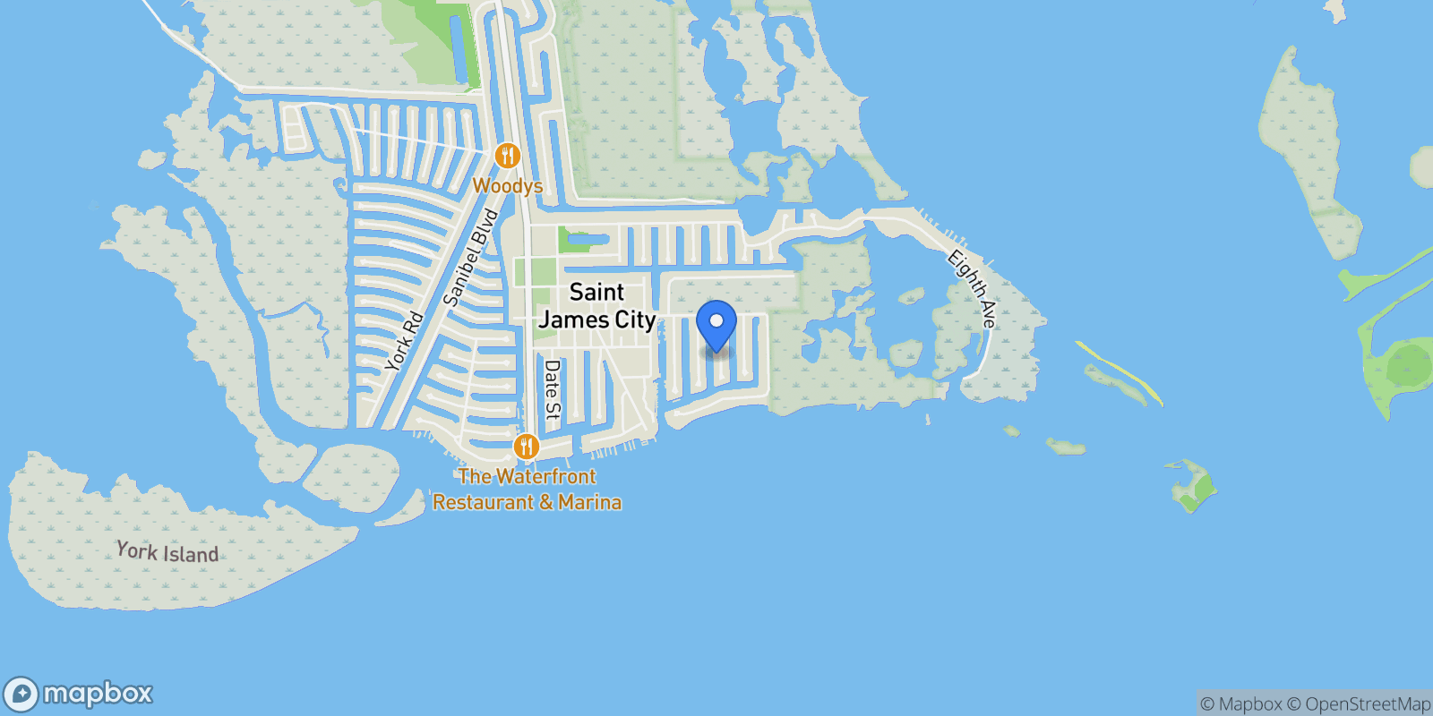 Map showing 2357 Sapodilla LN, St. James City, FL, 33956, USA, Saint James City, Florida, United States.