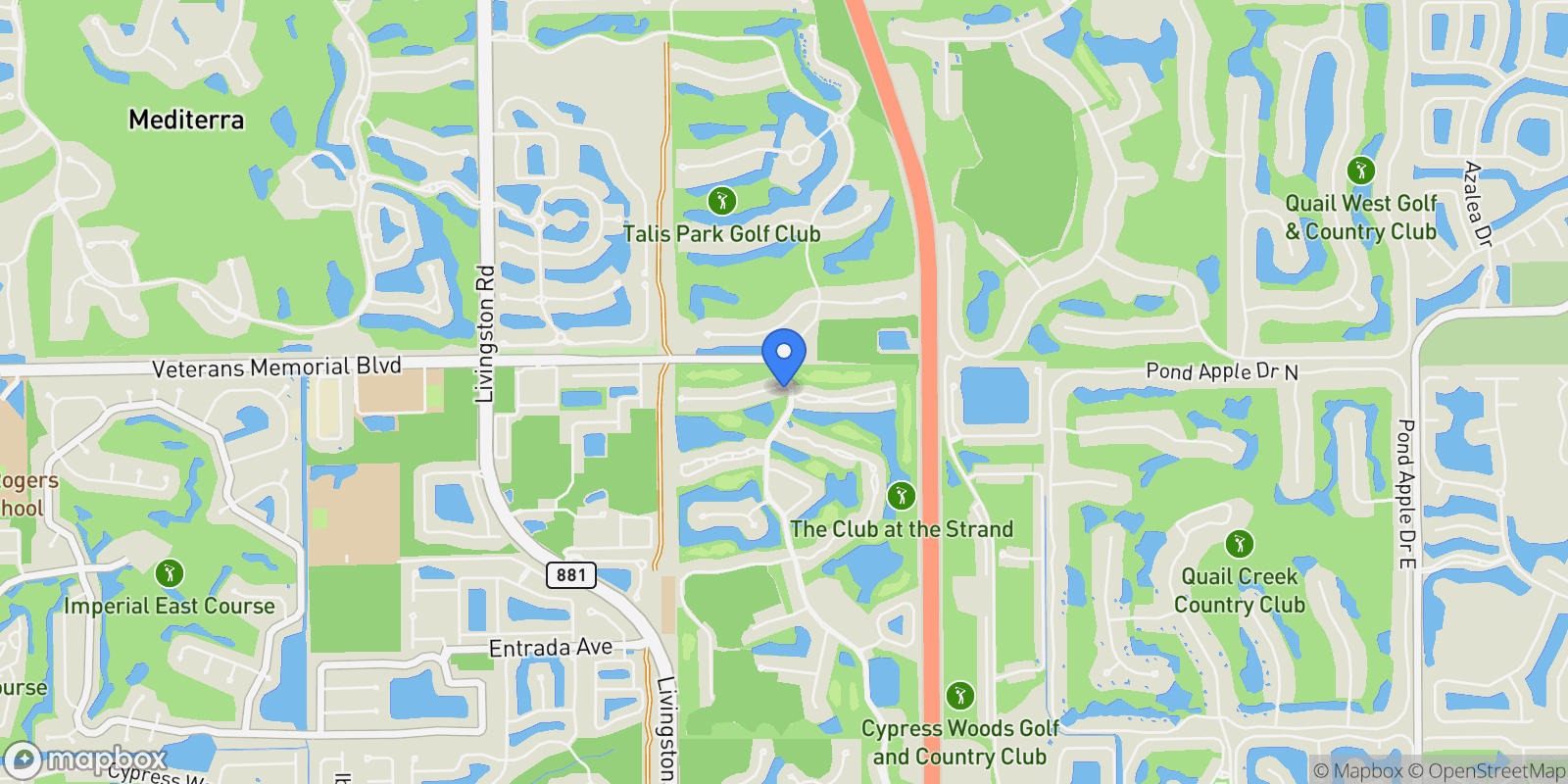 Map showing 6004 Fairway CT, Naples, FL, 34110, USA, Bonita Springs, Florida, United States.