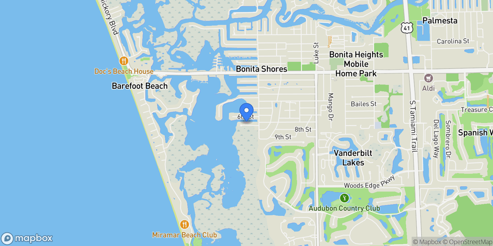 Map showing 223 Dolphin Cove CT, Bonita Springs, FL, 34134, USA, Bonita Springs, Florida, United States.