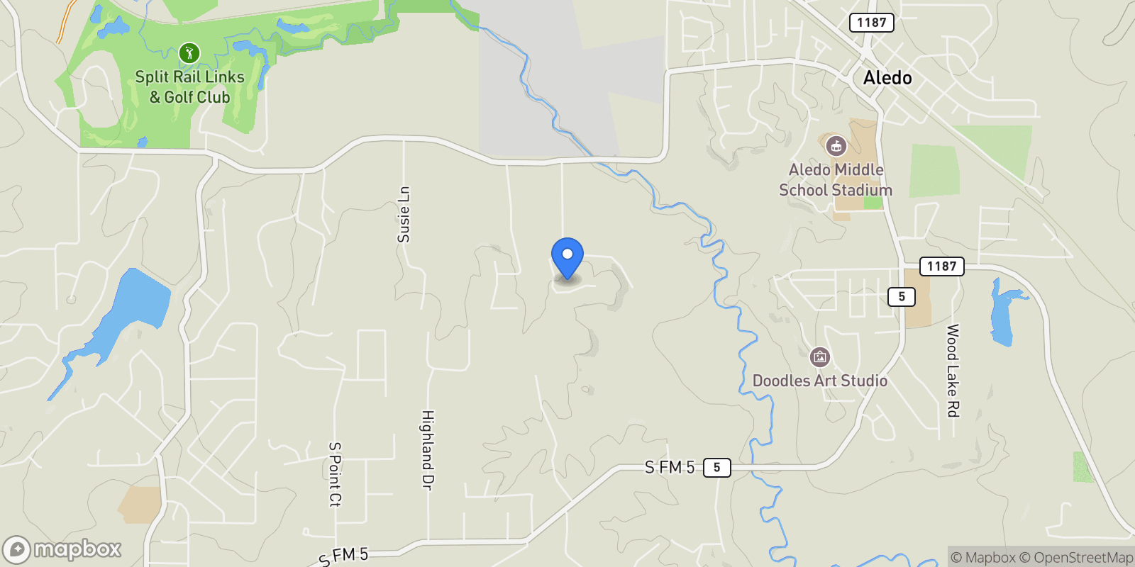 Map showing 112 Trinity Bluffs Road, Aledo, Texas, United States.