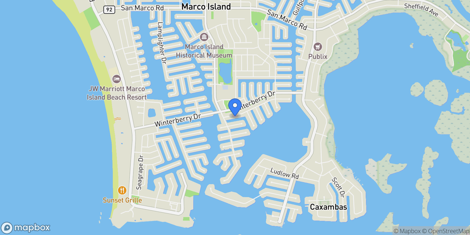 Map showing 1429 Collingswood AVE, Marco Island, FL, 34145, USA, Marco Island, Florida, United States.