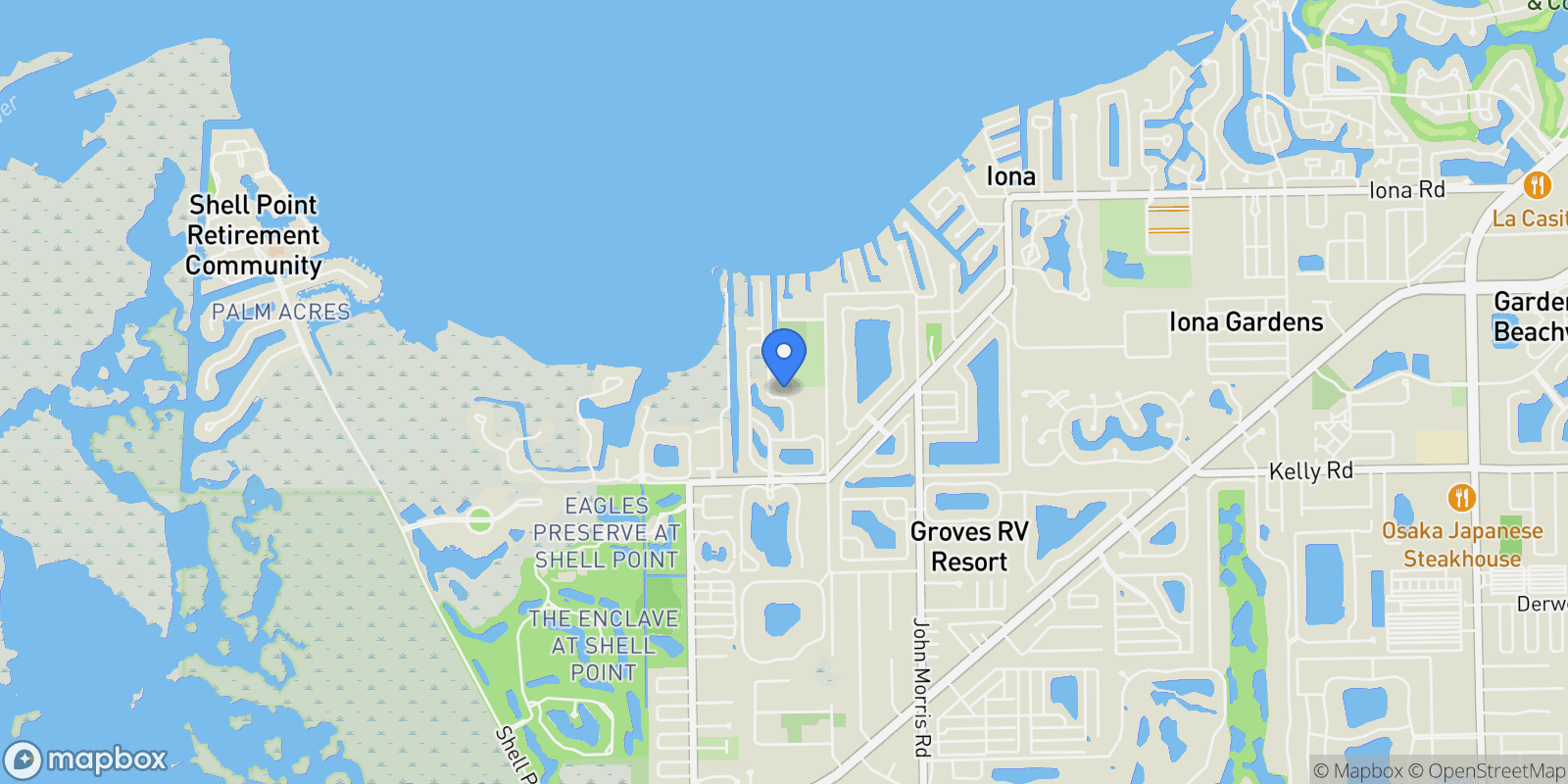 Map showing 15600 Catalpa Cove DR, Fort Myers, FL, 33908, USA, Fort Myers, Florida, United States.