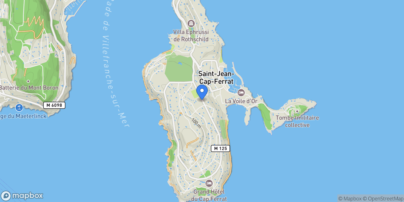 Map showing Saint-Jean-Cap-Ferrat, Provence-Alpes-Côte d'Azur, France.