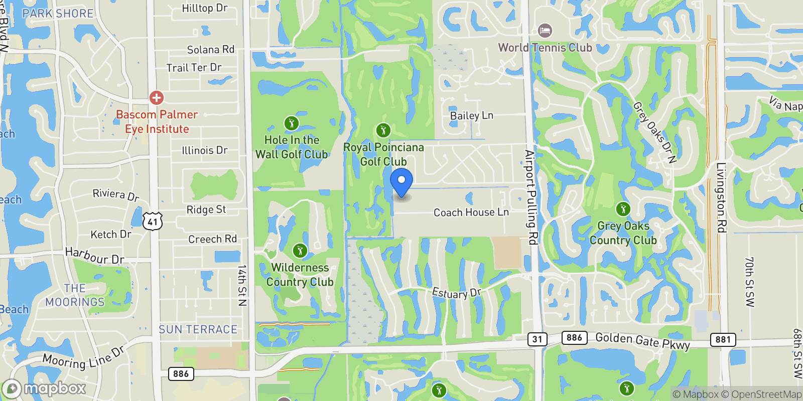 Map showing 2191 Coach House LN, Naples, FL, 34105, USA, Naples, Florida, United States.