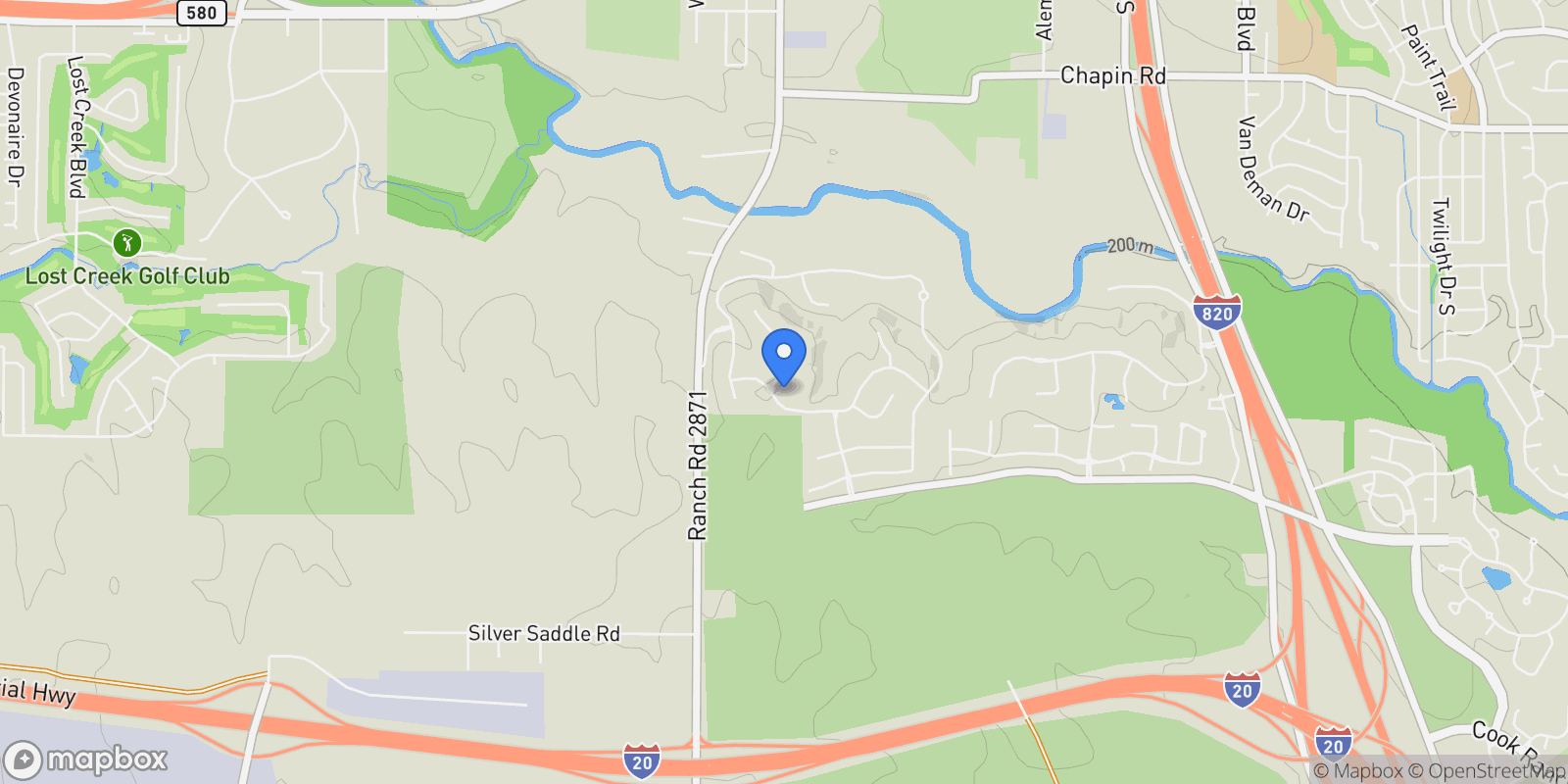 Map showing 4557 Saint Estephe Place, Fort Worth, Texas, United States.