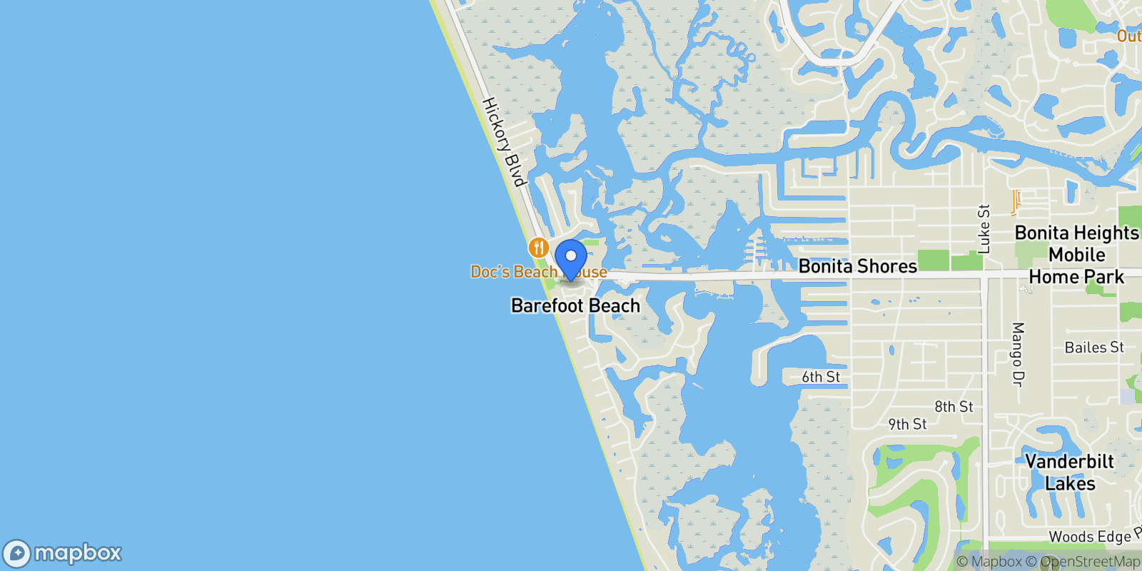 Map showing 121 Barefoot, #16, Bonita Springs, FL, 34134, USA, Bonita Springs, Florida, United States.