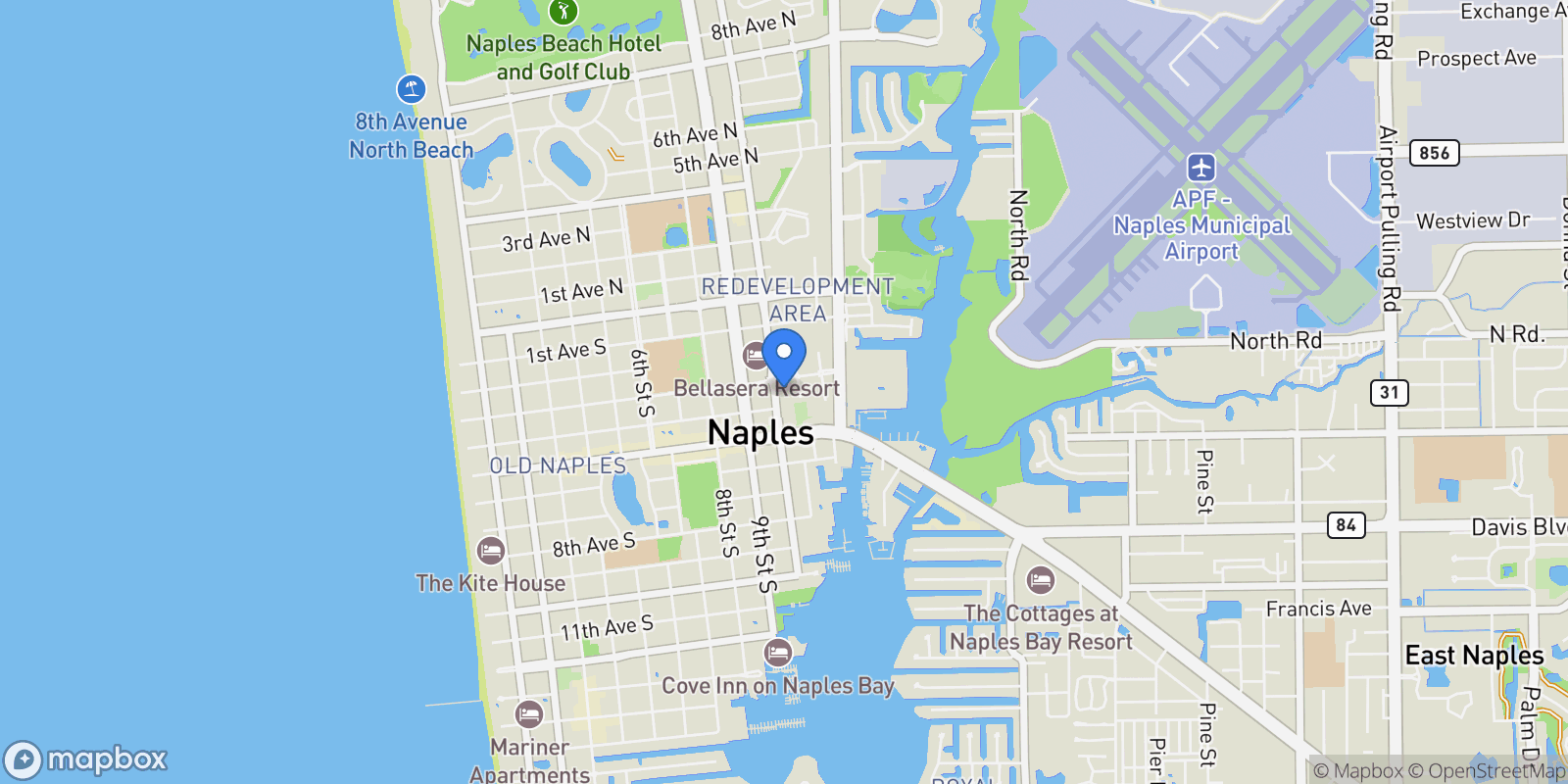 Map showing 1030 3rd AVE, #208, Naples, FL, 34102, USA, Naples, Florida, United States.