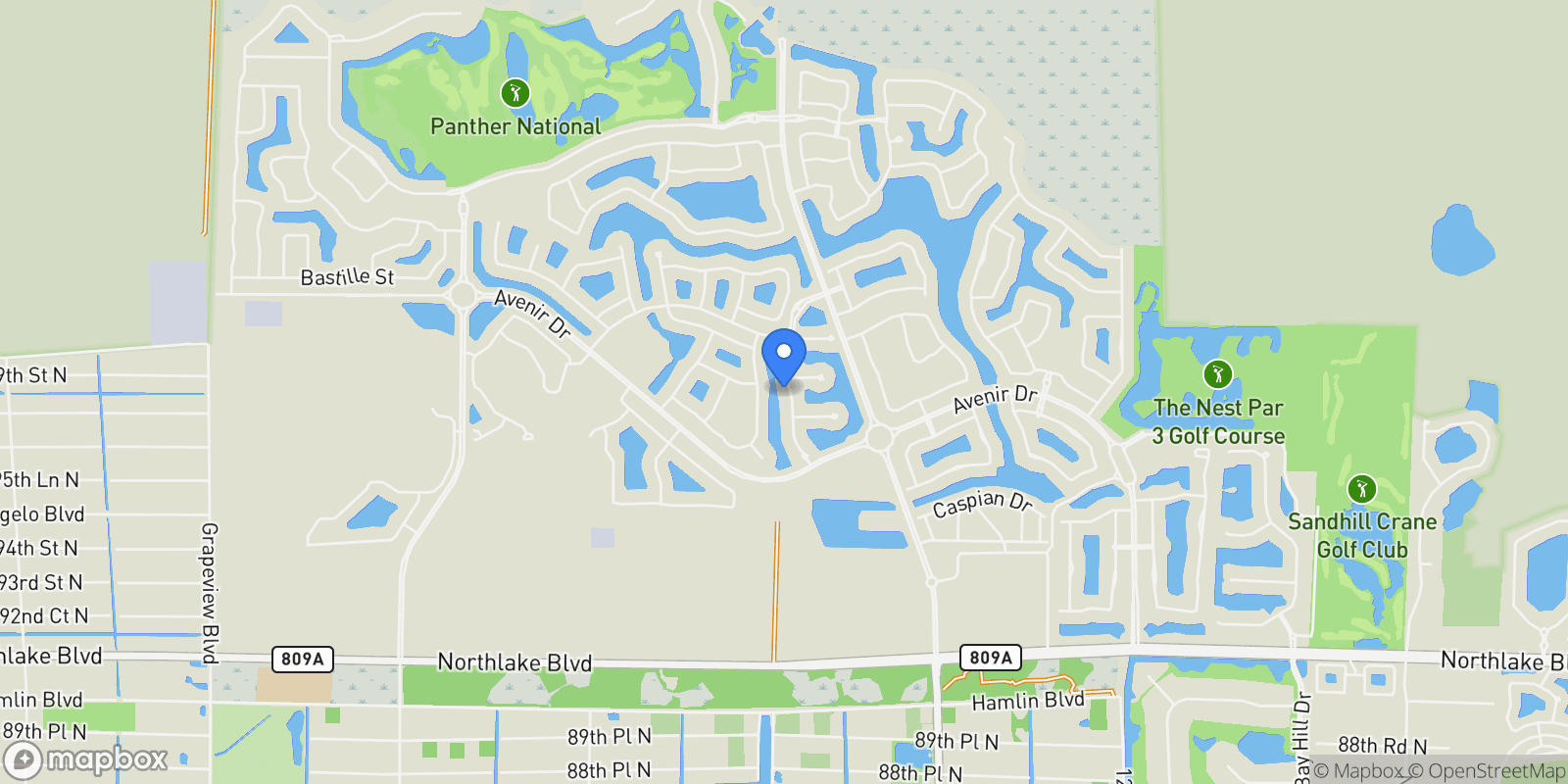 Map showing 9949 Migration Point, Loxahatchee, Florida, United States.