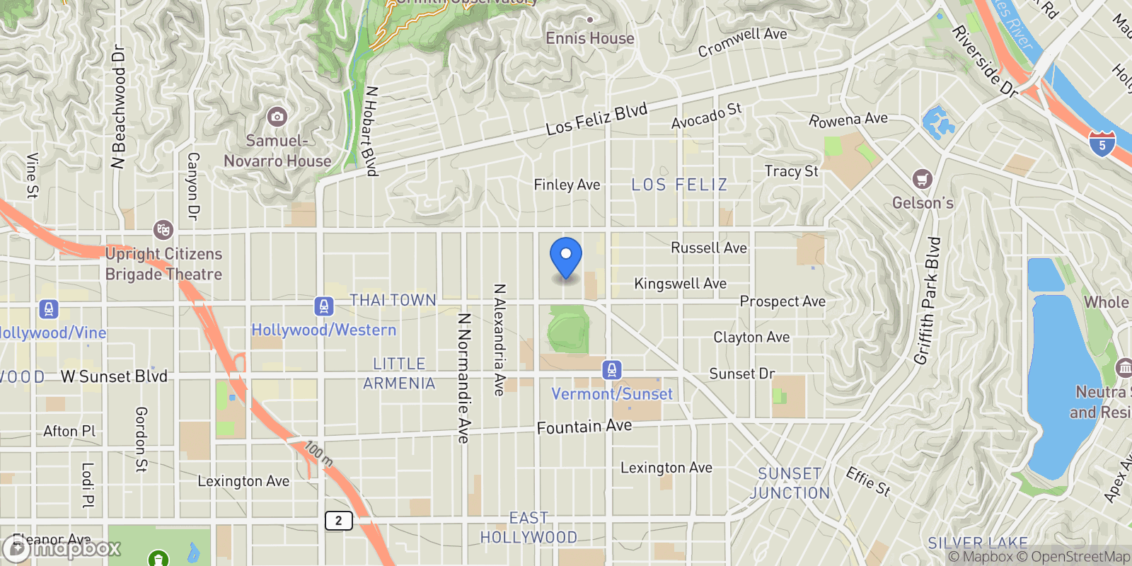 Map showing 1730 N Berendo Street, Los Angeles, California, United States.